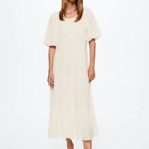 Mango ivory ruffle gown long dress